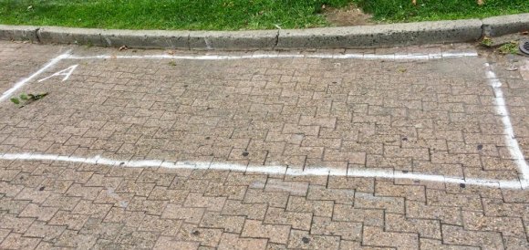 About those mysterious holes appearing at the Tram and Subway... Marking for the location of the RI Welcome Monument